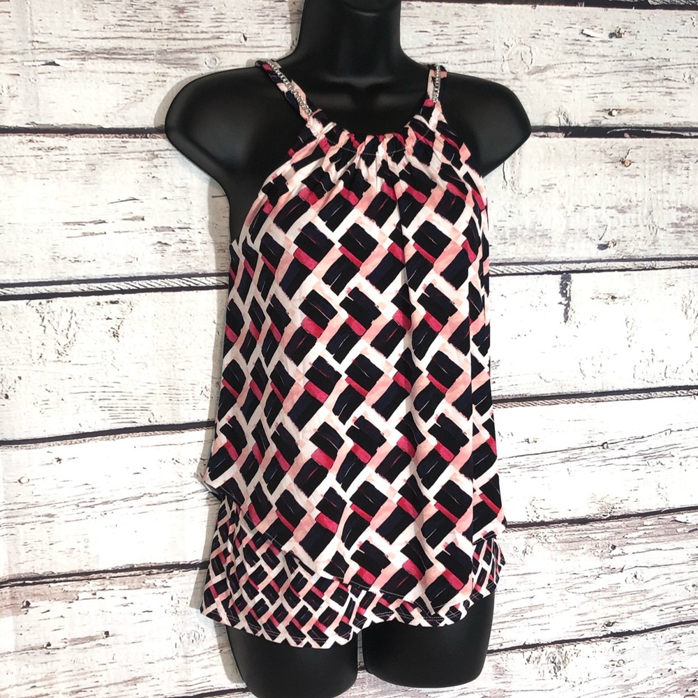 NWT WHBM Layered Print Top - Picture 4 of 8